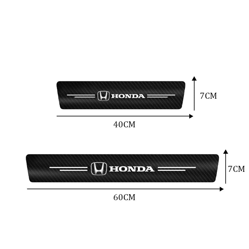 4Pcs Carbon Fiber Door Sill Protectors for Honda Models