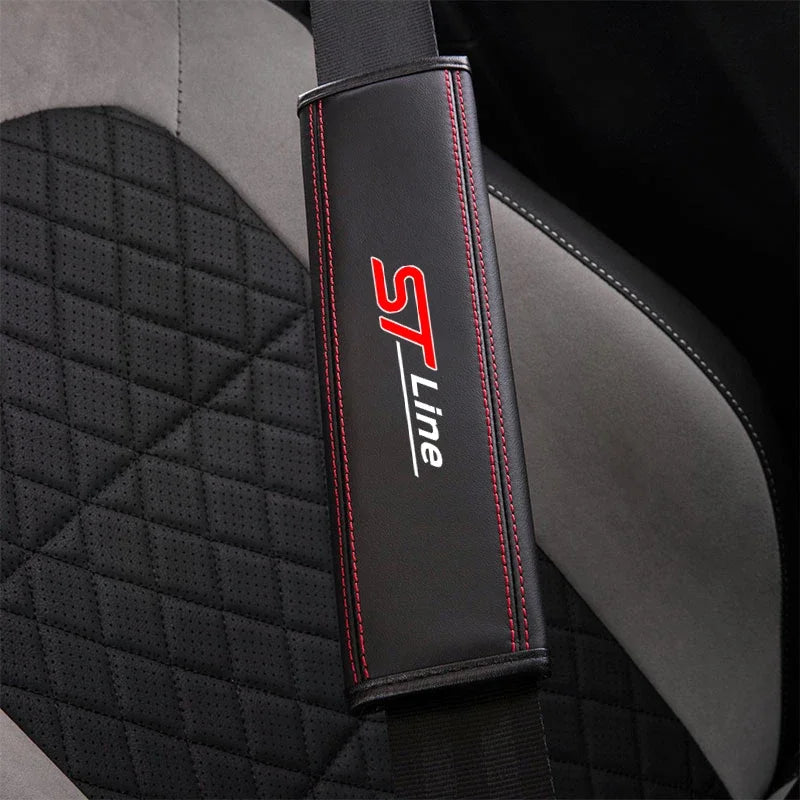 Ford STLine ST Cowhide Leather Seat Belt Cover – Premium Protector