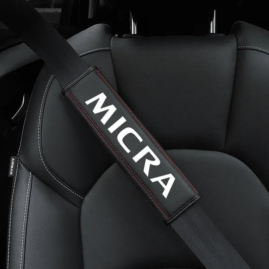 Premium Cowhide Seat Belt Cover for Nissan Micra