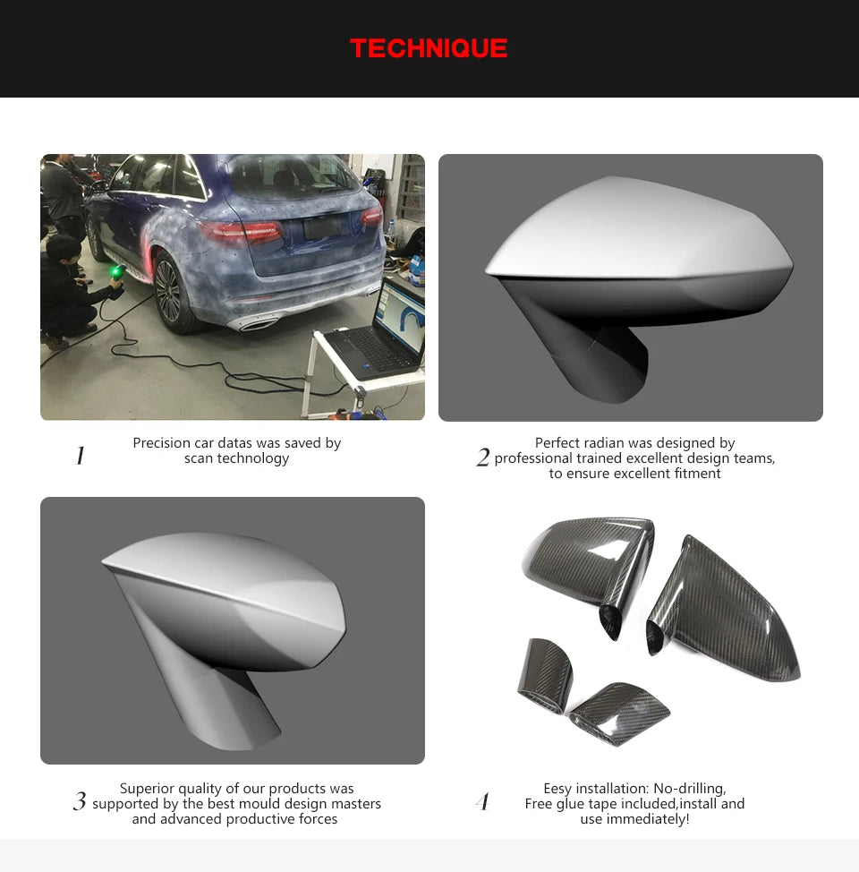Dry Carbon Mirror Cover Trim for Gallardo LP550/560/570
