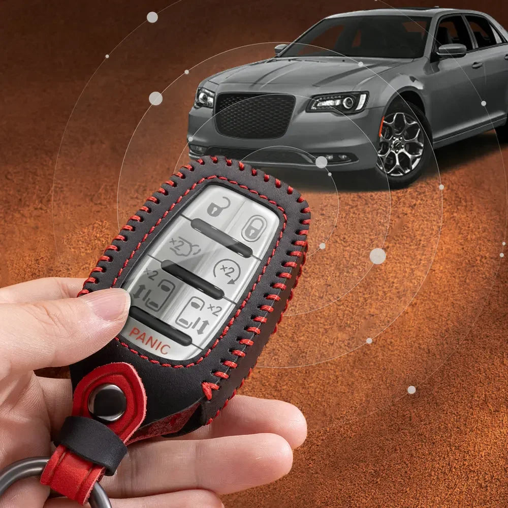 Funda de cuero premium para llavero de Chrysler Voyager/Pacifica