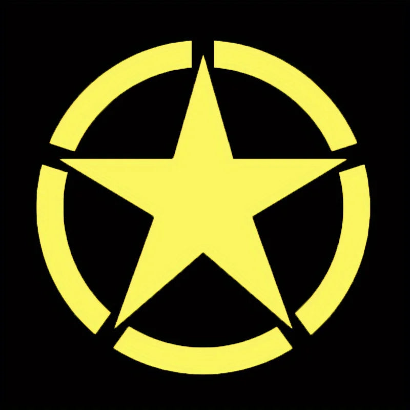 WWII 5-Point Star Car Decals | Reflective, Scratch-Proof Yellow – Car Accessories | MotorWorld Marketplace