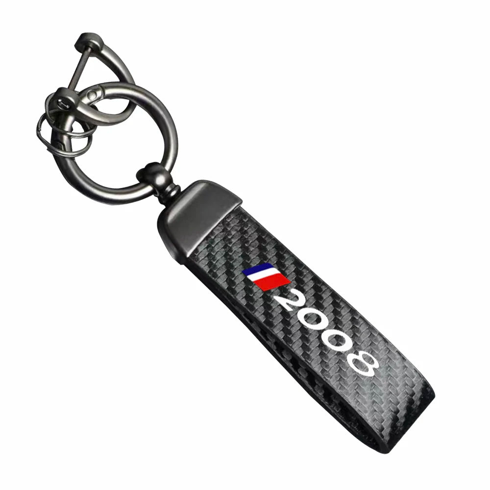 Carbon Fiber Keychain for Peugeot 2008/3008/4007/5008