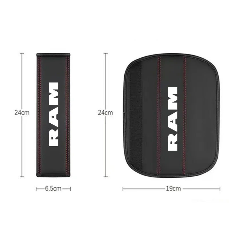 2Pcs Leather Seat Belt Covers for RAM 1500/2500/3500