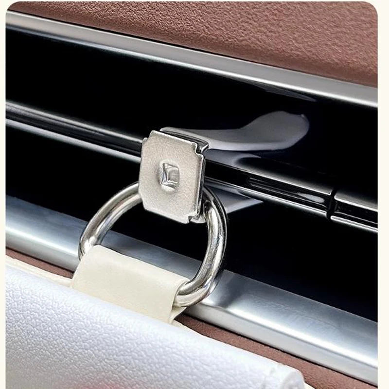 Joli sac de rangement pour grille d'aération de voiture : poubelle, support de téléphone et organiseur