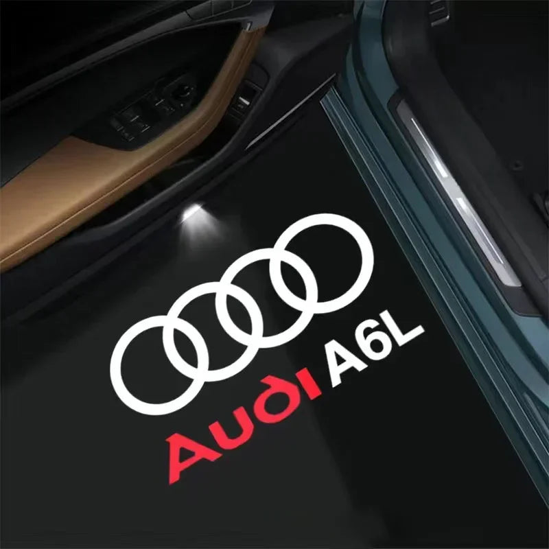 2 luces LED para puerta de coche con logotipo para Audi