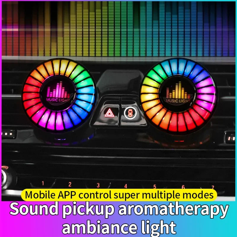Luz y purificador de aire RGB para coche con música: ambiente controlado por sonido