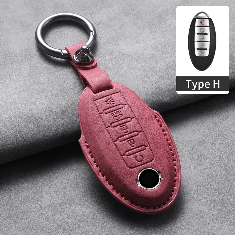 Nissan 5-Button Leather Key Case Cover X-Trail/Rogue/Altima