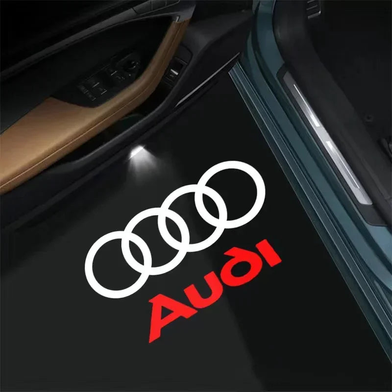 2 luces LED para puerta de coche con logotipo para Audi