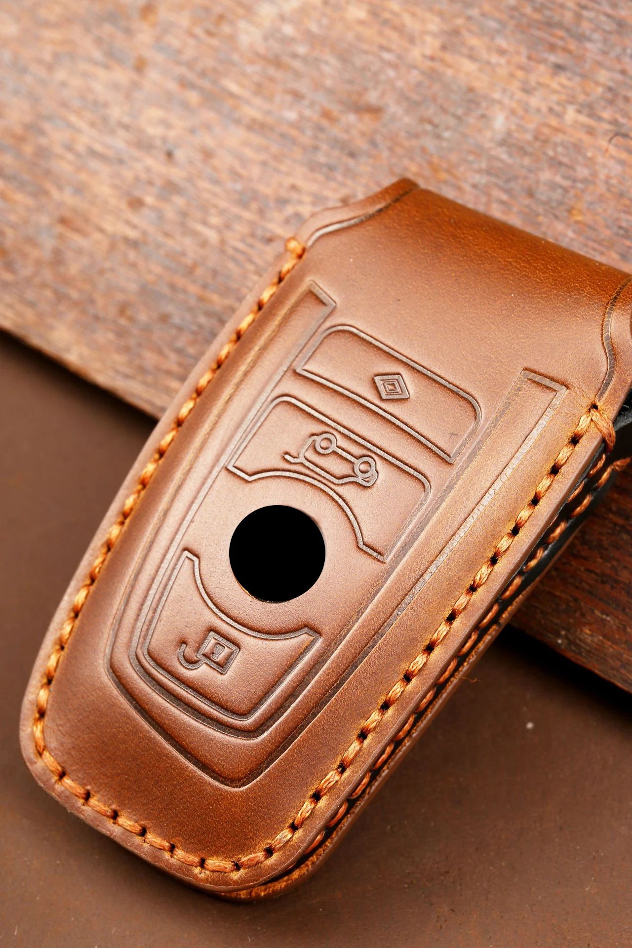 Funda de cuero de lujo para llave de coche BMW Serie 1-7, X1-X6, X5M/X6M