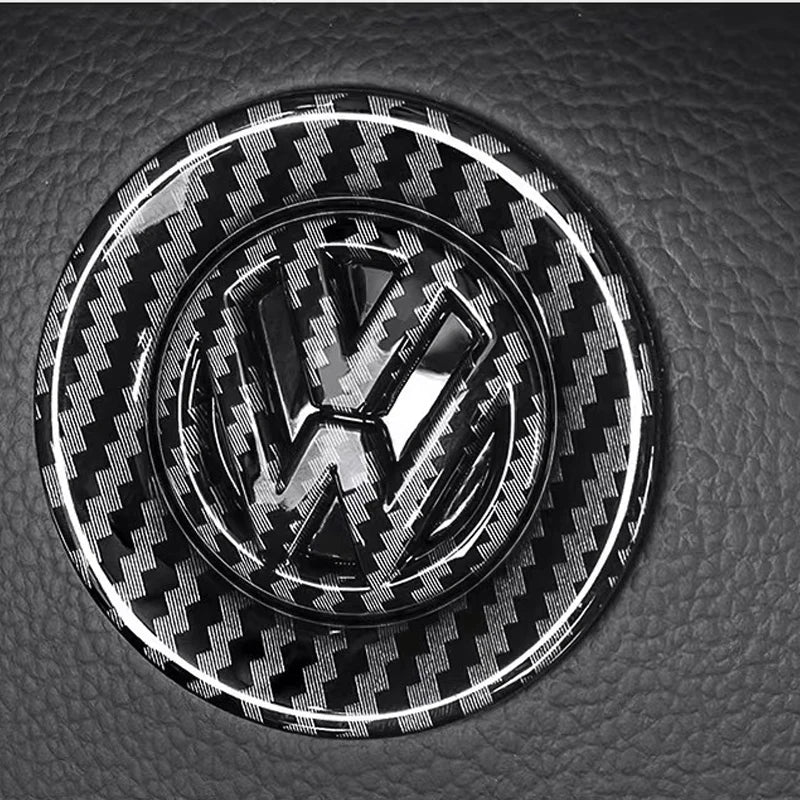 Insignia de dirección de fibra de carbono ABS para Volkswagen