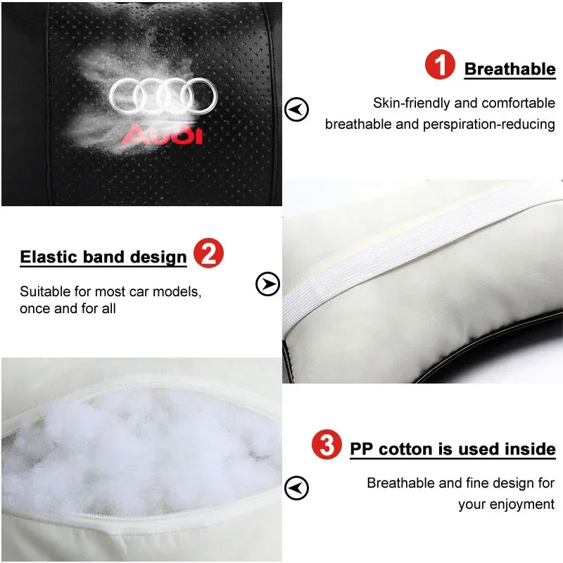 Audi C5-C7 B5-B9 Q3-Q7 TT A1-A7 Neck Pillow Headrest Cushion
