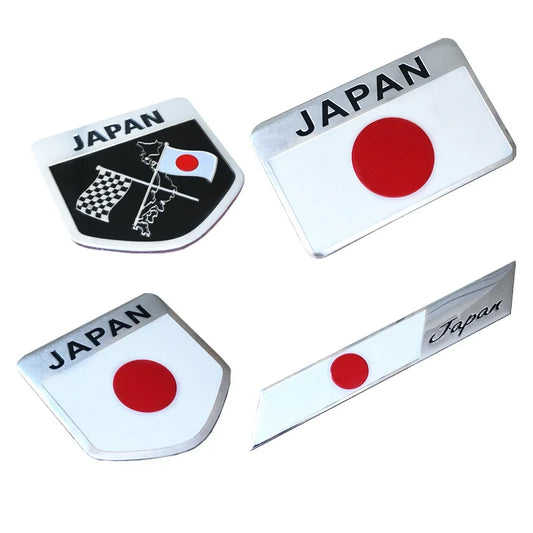 Universal 3D Aluminum Japan Flag Emblem Badge Decal