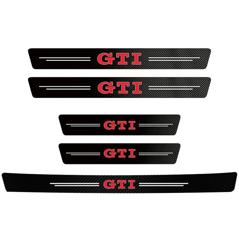 VW Carbon Fiber Door Sill Scuff Plate Stickers 1/4/5Pcs