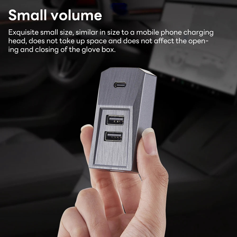 Tesla Model Y/3 Glovebox USB Hub Type-C Splitter Dock