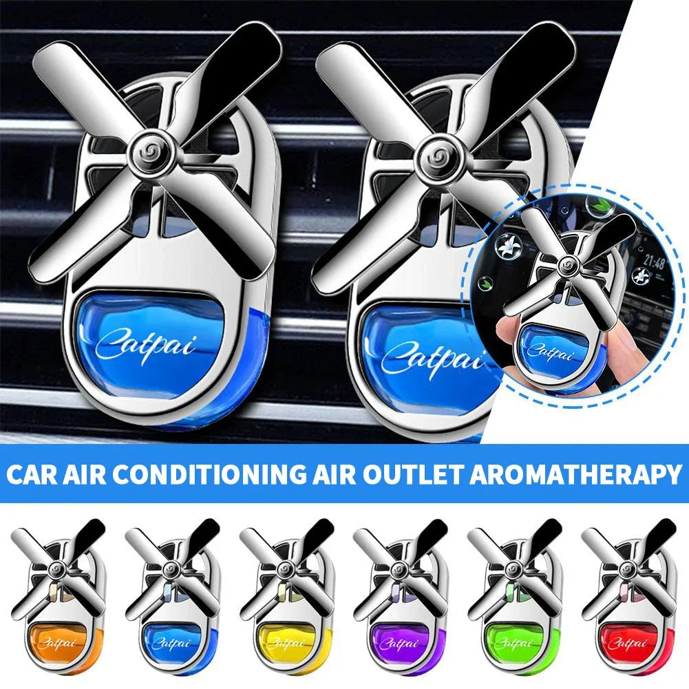 Désodorisant pour voiture à hélice rotative - Clip d'aromathérapie au parfum océanique