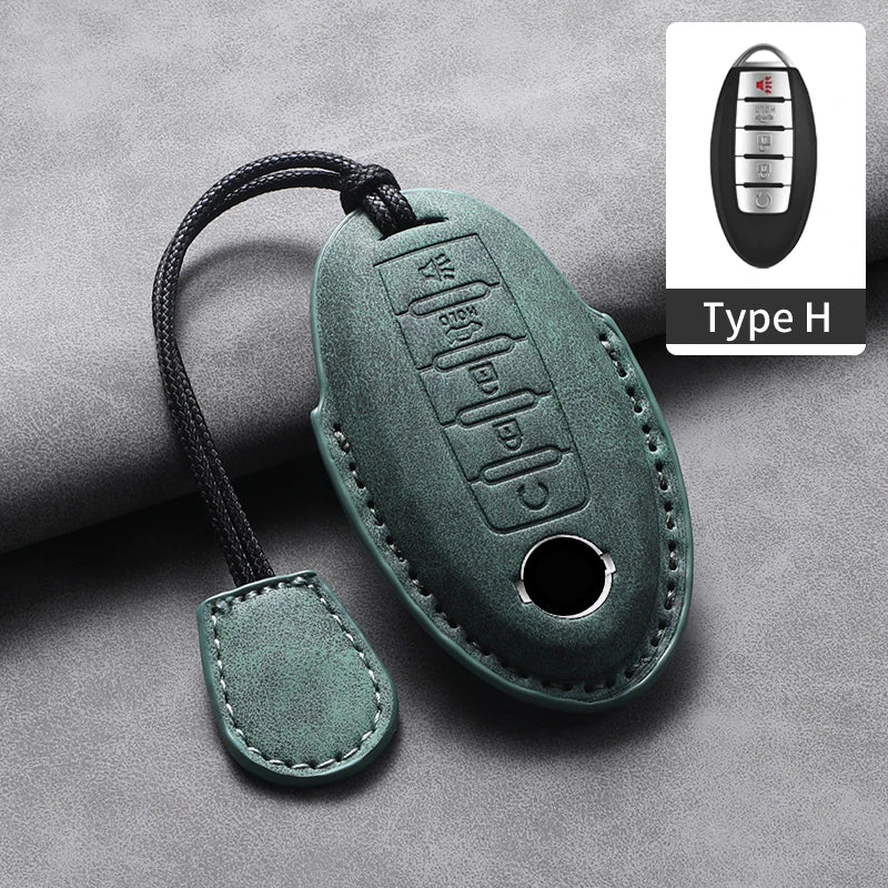 Nissan 5-Button Leather Key Case Cover X-Trail/Rogue/Altima
