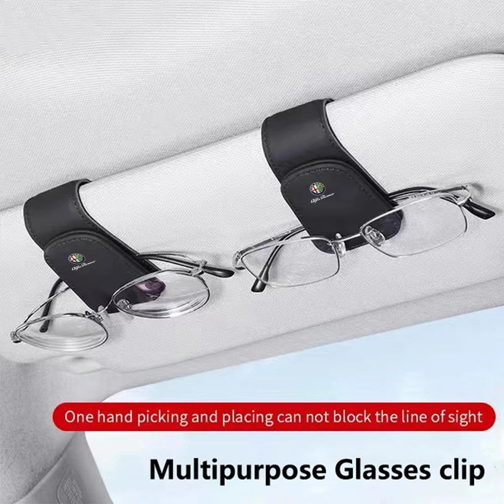Premium Leather Sun Visor Glasses Clip for Alfa Romeo GT