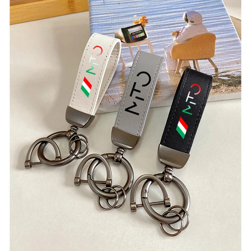 Premium Cowhide Keychain Lanyard for Alfa Romeo MITO