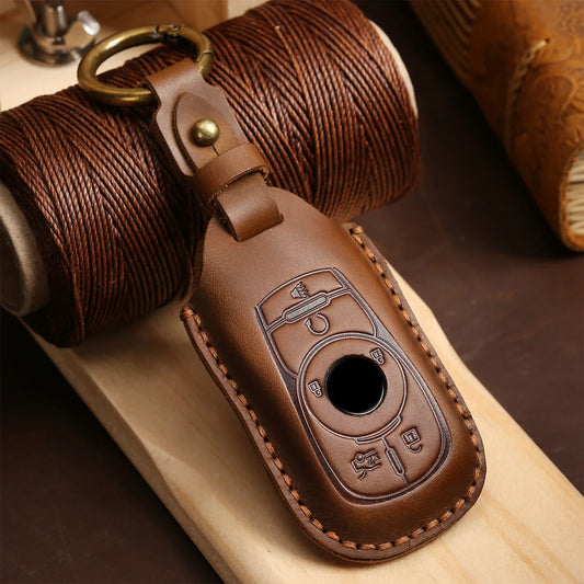 Étui à clés en cuir avec couche supérieure pour Buick Envision/Encore/Opel Astra K