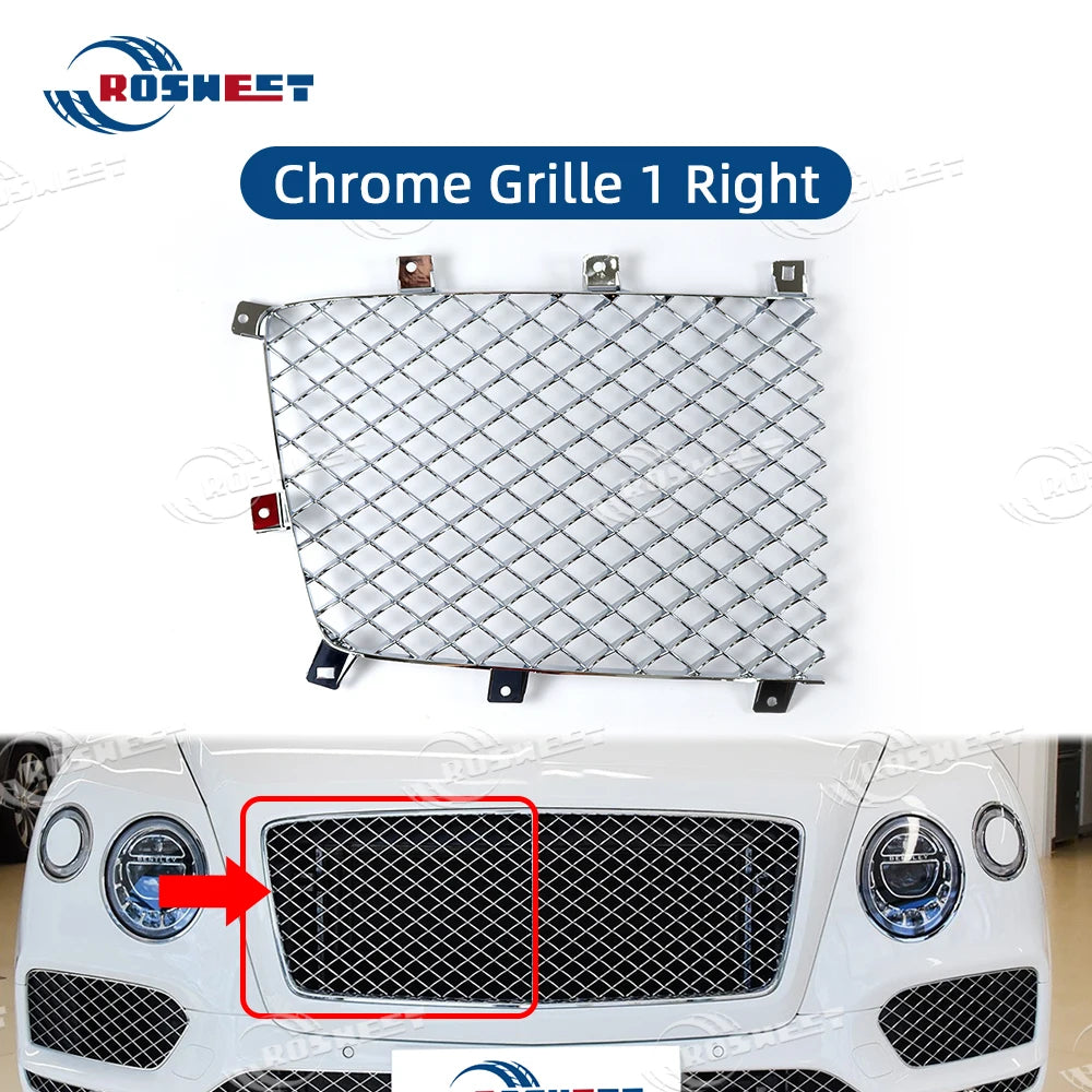 ROSWEET Chrome Grille for Bentley Bentayga 2015-2019 ABS Only 1 Right – Car Accessories | MotorWorld Marketplace
