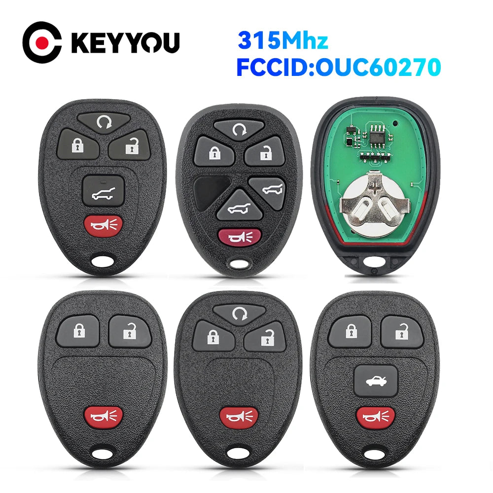 KEYYOU 315MHz Remote Key Fob for GM/Chevy/Cadillac OUC60270
