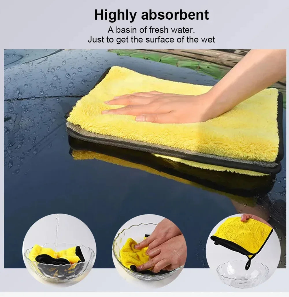 Serviette de lavage de voiture en microfibre de qualité supérieure 30 x 30/60 cm