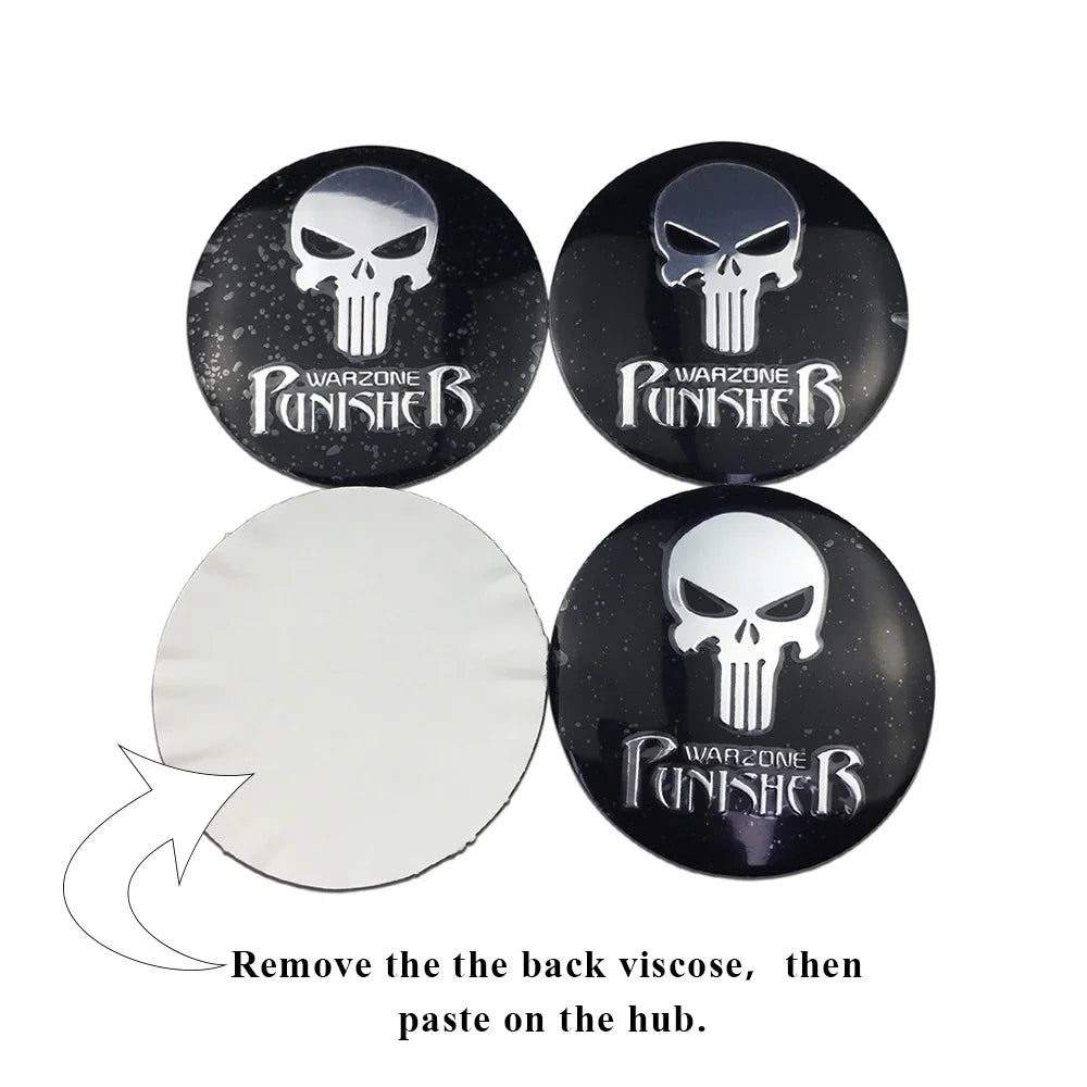 Universal 4pcs 56mm (2.2inch) Wheel Hubcap Stickers