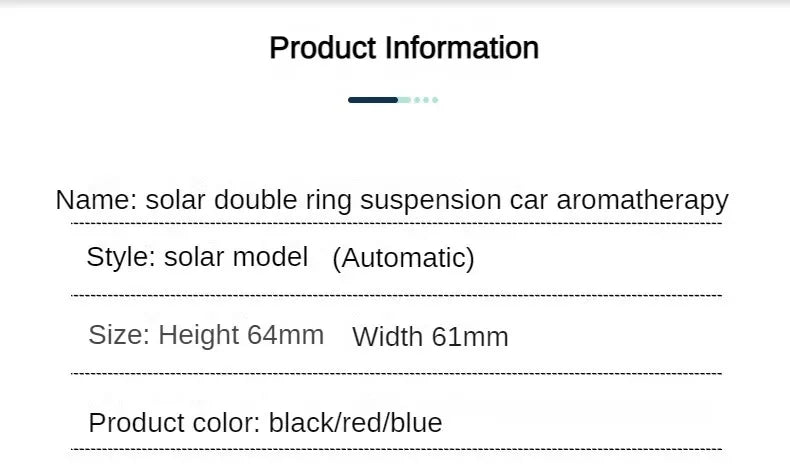 Ornement rotatif d'aromathérapie solaire pour voiture - Amélioration intérieure professionnelle