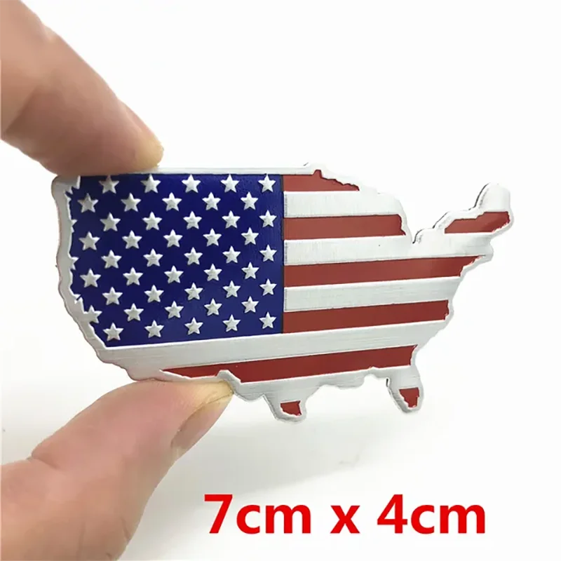 Aluminum USA Flag Map Emblem Badge for Ford, Chevy, Jeep