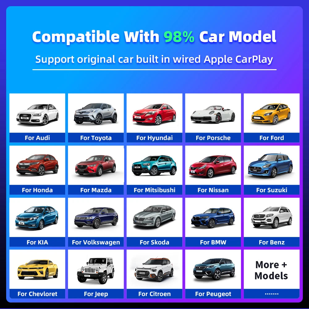 EKIY Mini CarPlay sans fil pour Toyota, Mazda, Nissan et plus encore - iOS15 et Bluetooth