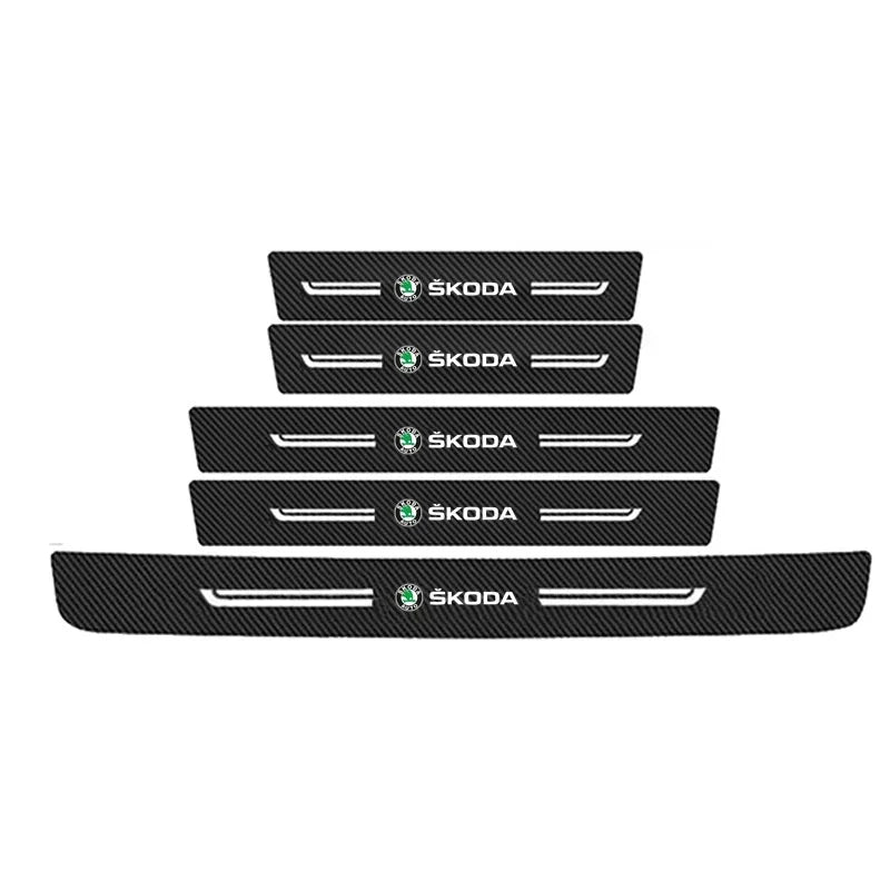 Skoda Carbon Fiber Door Sill & Trunk Protector Strip