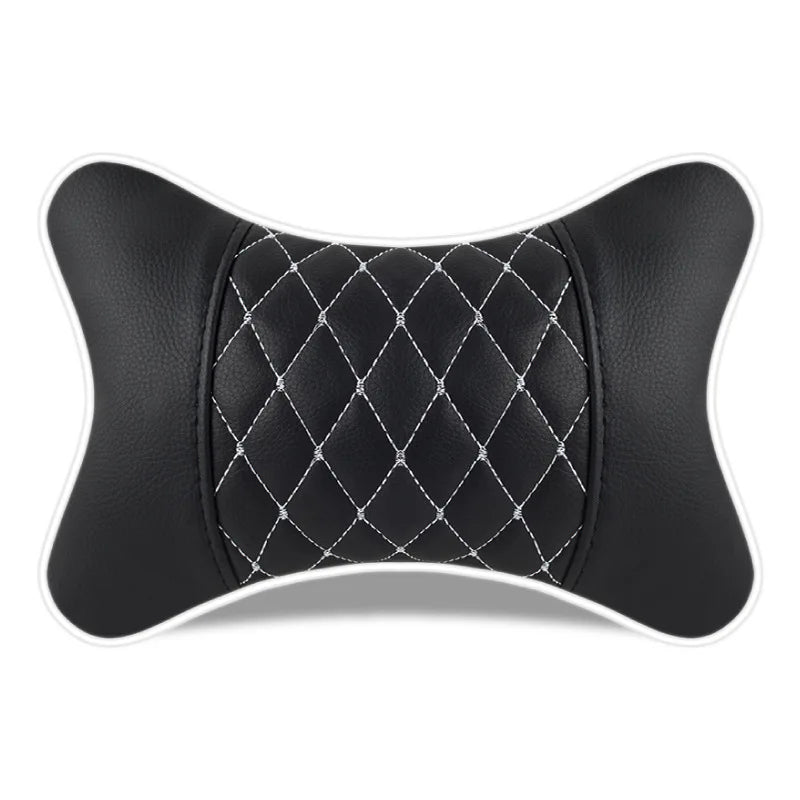 Premium Cowhide Car Neck Pillow – Universal, Soft, Breathable P09 black – Car Accessories | MotorWorld Marketplace