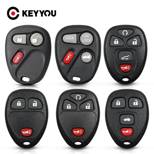 KEYYOU 2pcs Remote Key Shell for Chevy Tahoe GMC Yukon 07-14
