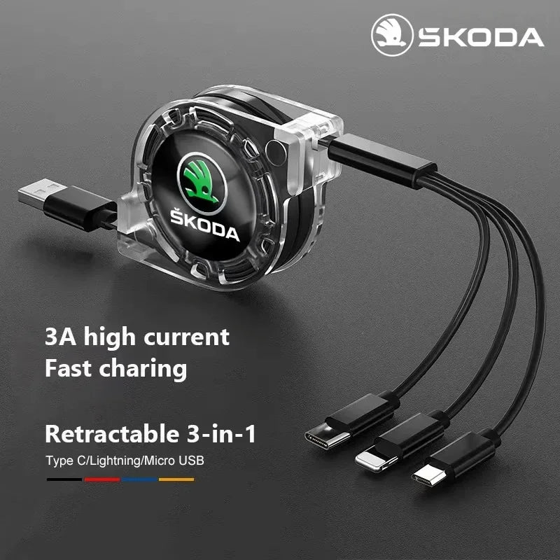 3-in-1 USB Type C Charger for Skoda