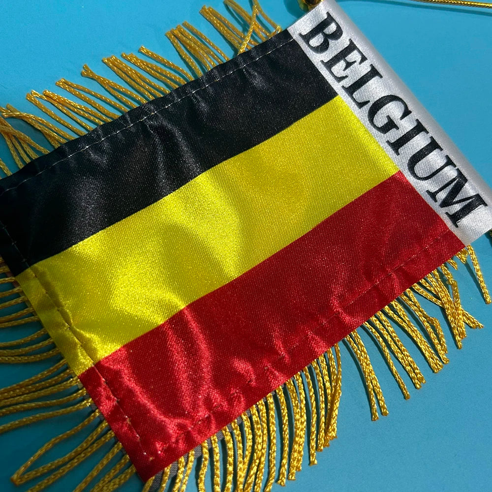 Belgium Car Window Flag 8x12cm Double-Sided