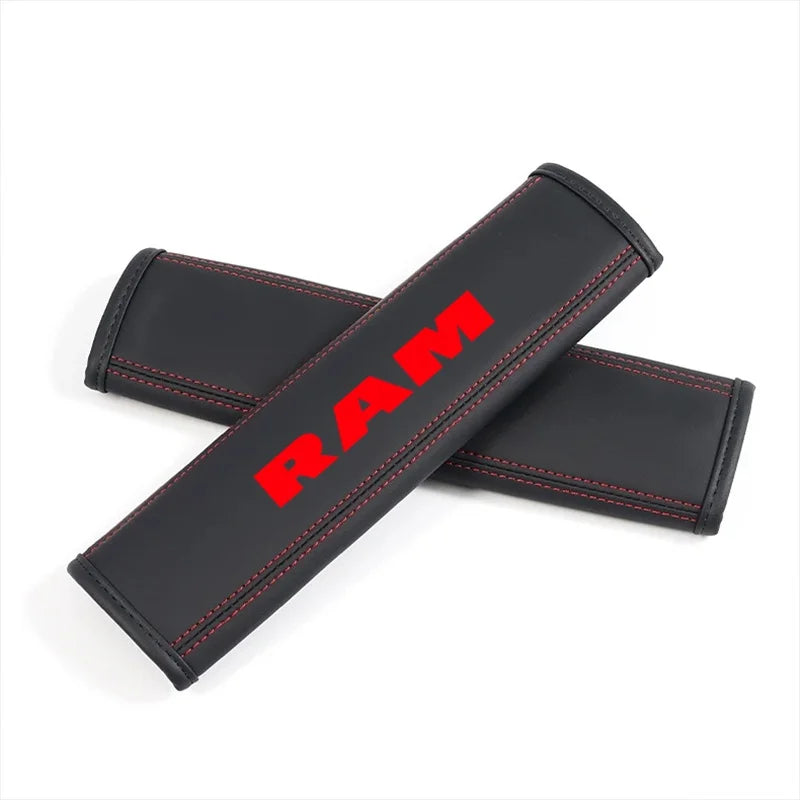 2Pcs Leather Seat Belt Covers for RAM 1500/2500/3500