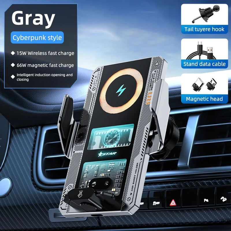 Smart Auto-Clamp Car Mount, 15W/66W Fast Wireless Charger Silver – Car Accessories | MotorWorld Marketplace