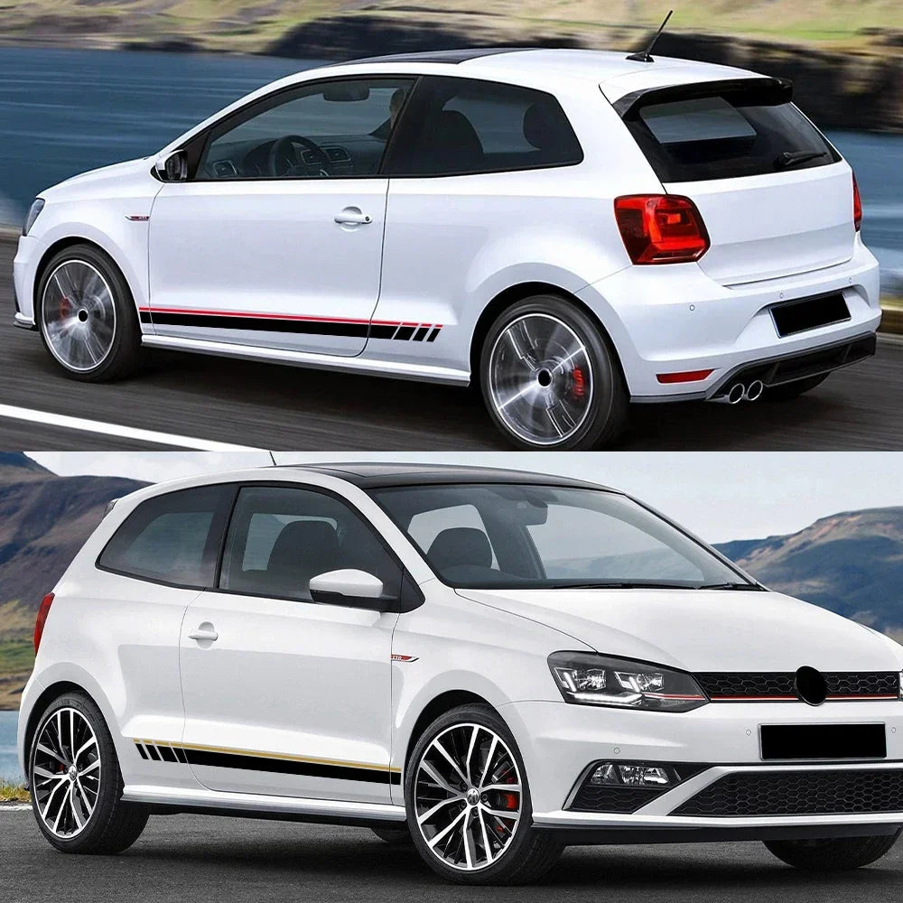2PCS Racing Side Stickers for VW Polo 6R/6C/9N2/9J GTI