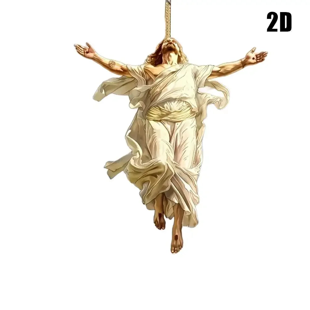2D Jesus Rearview Mirror Pendant – Catholic Car Decor