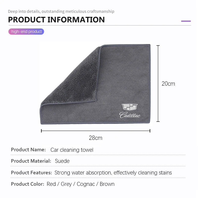 Toalla de microfibra premium para el cuidado y los detalles de Cadillac