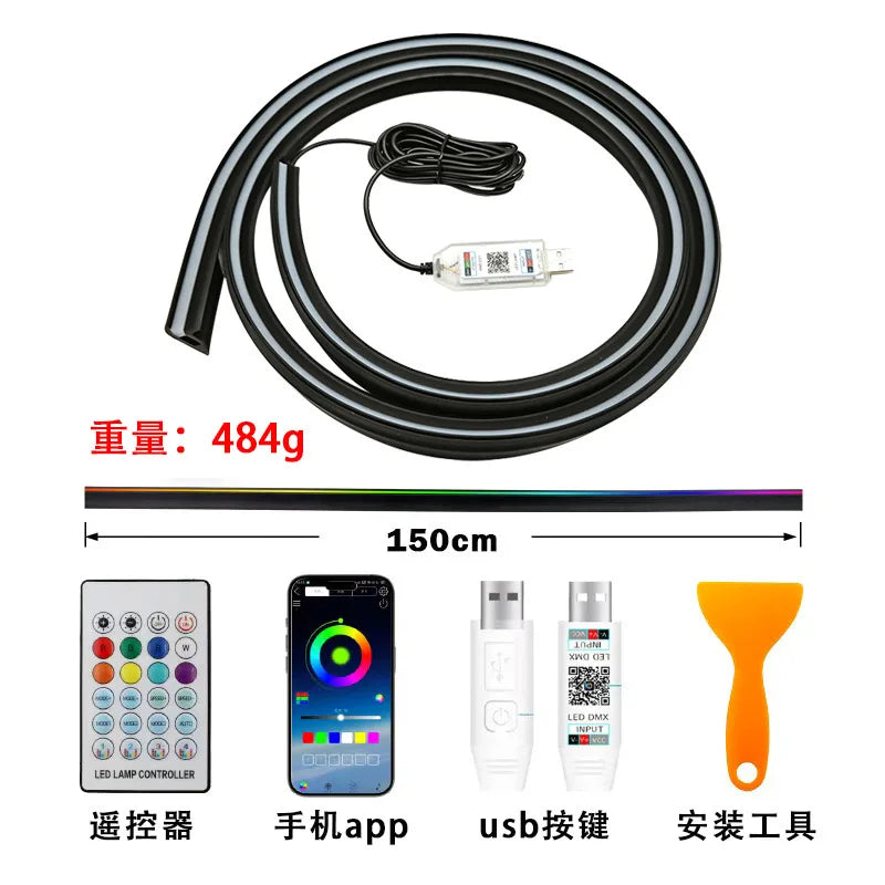 Front Windshield RGB LED Light 150/140cm APP USB Remote 150CM RGB APP Remote control – Car Accessories | MotorWorld Marketplace