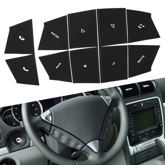 Porsche Cayenne 03-06 Steering Button Repair Decal Set Black