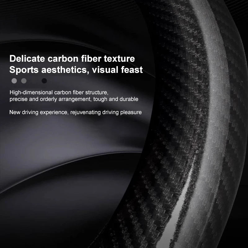 Carbon Fiber Leather Steering Wheel Cover for Mercedes-Benz