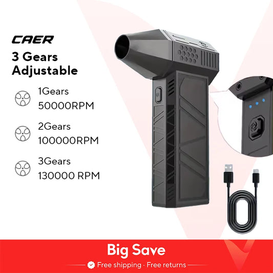 Limpiador de polvo turbo CAER de 130.000 RPM: limpieza profesional de coches y ordenadores