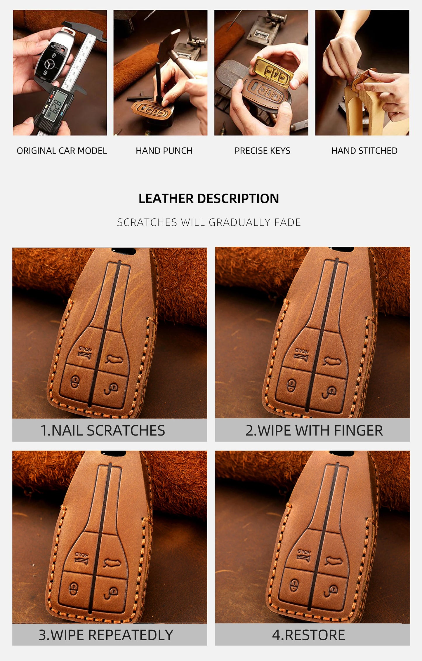 Funda de cuero de lujo para llave de coche BMW Serie 1-7, X1-X6, X5M/X6M