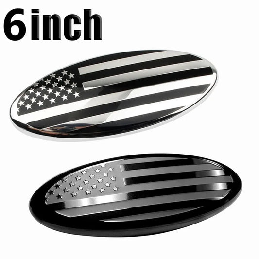 6" US Flag Oval Grille Emblem Badge for Ford F-150 F-350