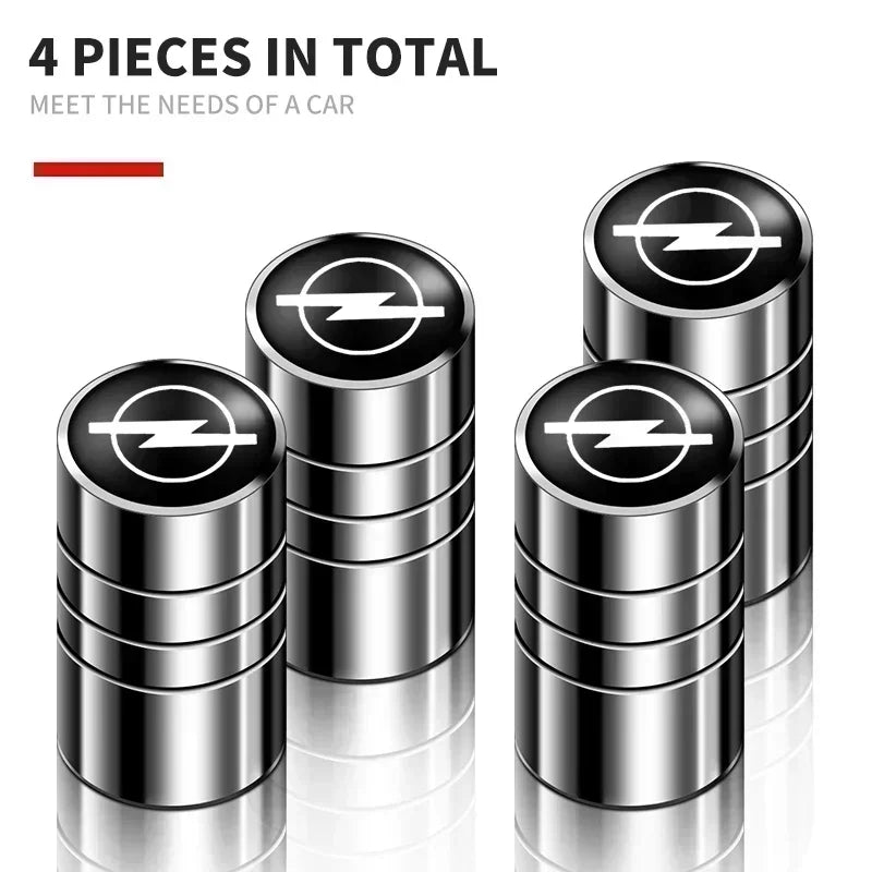 4Pcs Aluminum Valve Caps for Opel