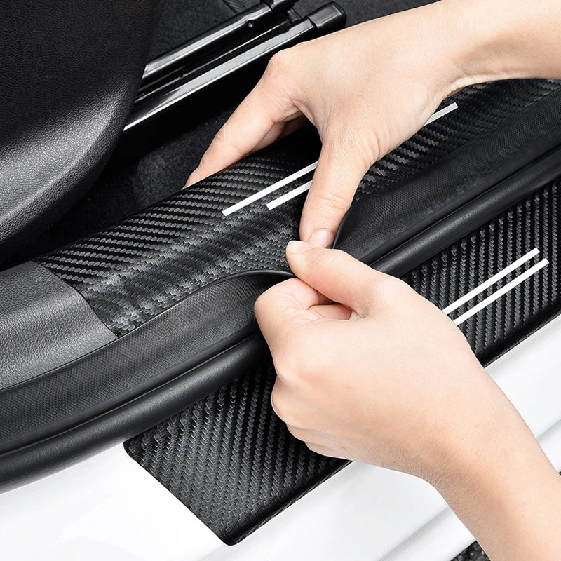 4Pcs Carbon Fiber Door Sill Protectors for Honda Models