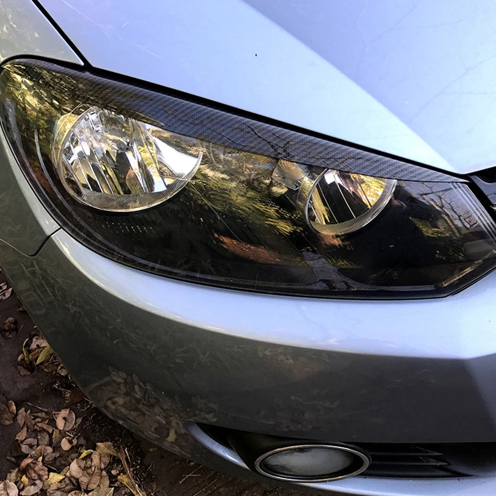 2Pcs Headlight Eyebrow Trim for VW Golf 2008-2013